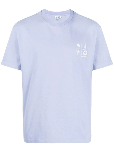Kenzo Men's Compass Embroidered Tee In Blue