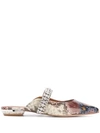 Kurt Geiger Princely Snake-print Leather Mules In Brown