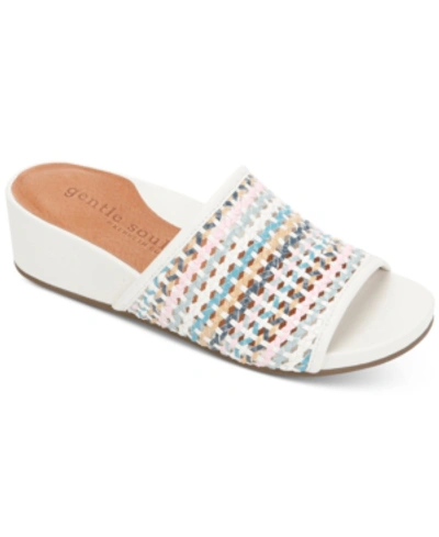 Gentle Souls By Kenneth Cole By Kenneth Cole Women's Gisele Wedge Slides Women's Shoes In Pastel Multi