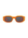 Versace Women's Geometric Sunglasses, 53mm In Orange Fluorescent/gray