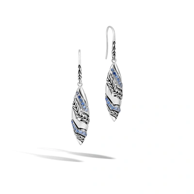 John Hardy Sterling Silver Lahar Blue Sapphire Drop Earrings