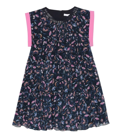 Chloé Girls' Tiered Floral Print Dress - Little Kid In Blue