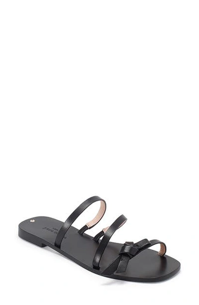 Kate Spade Women's Porto Leather Flat Sandals In Black Leather