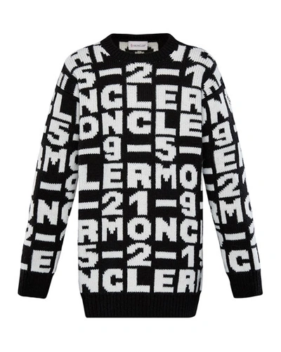 Moncler Girls' Logo Sweater Dress - Big Kid In Black