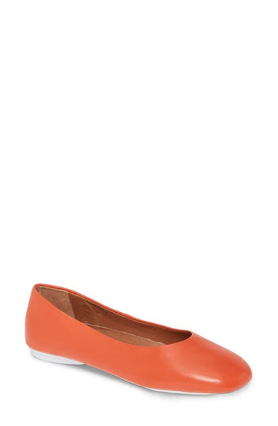 Gentle Souls By Kenneth Cole Gentle Souls Signature Eugene Travel Ballet Flat In Orange Leather