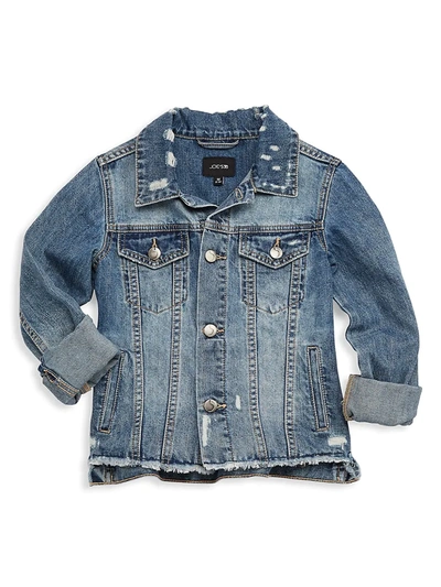 Joe's Jeans Girls' Distressed Denim Jacket - Little Kid In Cali Blue