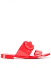 Ferragamo Women's Taryn Slide Sandals In Red