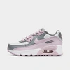 Nike Kids' Unisex Air Max 90 Leather Low-top Sneakers - Walker, Toddler In Particle Grey/photon Dust/white/iced Lilac