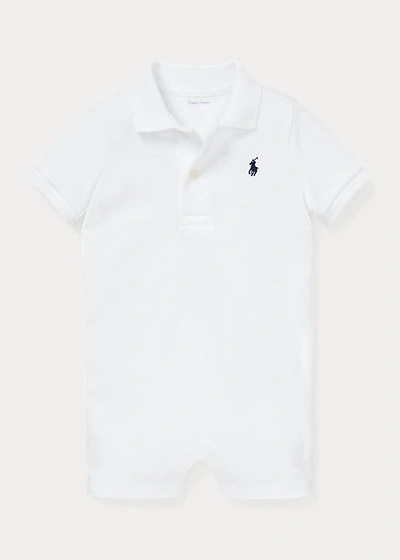 Ralph Lauren Boys' Cotton Polo Short Coveralls - Baby In French Navy