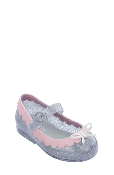 Mini Melissa Kids' Girls' Sweet Love Ii Flats - Walker, Toddler In Silver Glitter
