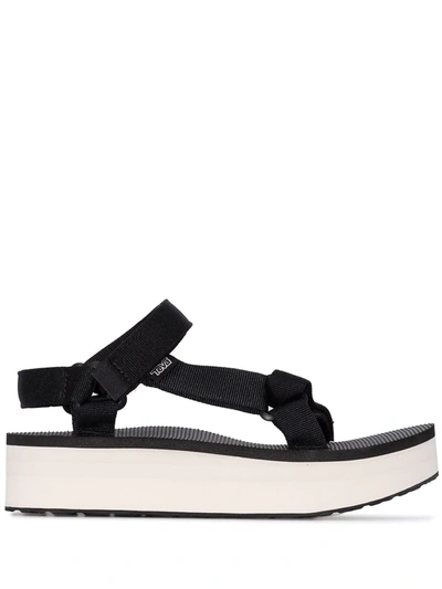 Teva Black And White Universal Platform Sandals In Black