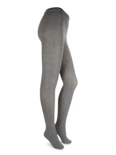 Hue Women's Cable Sweater Tights In Charcoal Heather