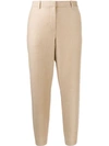 Theory Virgin Wool Tailored Cropped Pants In Neutrals
