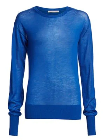Helmut Lang Semi-sheer Cashmere Sweater In Azurite