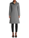 Cinzia Rocca Icons Wool & Cashmere Stand-collar Coat In Light Gray