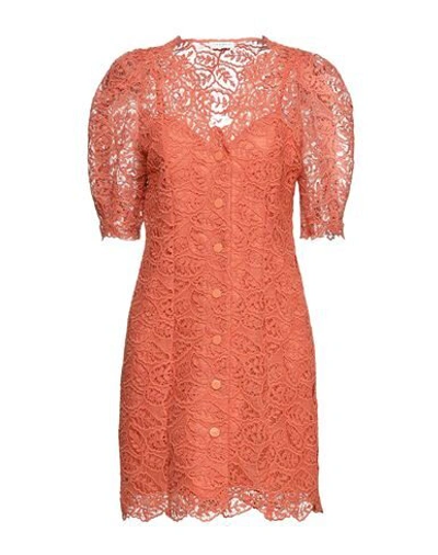 Sandro Livan Short Lace Dress In Orange