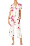 Kate Spade Crop Pajamas In Rare Roses