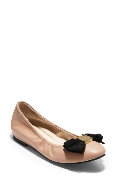 Cole Haan Women's Tali Bow Leather Ballet Flats In Nude Leather