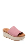 Fitflop Eloise Platform Espadrille Slide In Heather Pink Suede