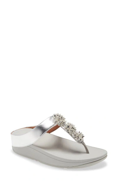 Fitflop Women's Galaxy Wedge Thong Sandals In Silver