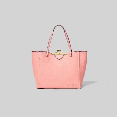 Marc Jacobs The Kiss Lock Mini Leather Tote In Bloom Pink