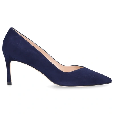 Stuart Weitzman Women's Anny 70 Pumps In Nice Blue Suede