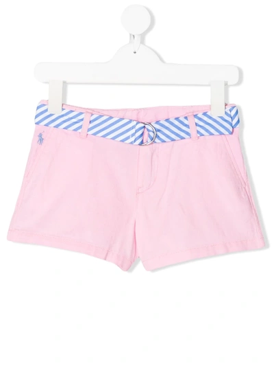 Ralph Lauren Kids' Twill Shorts In Pink