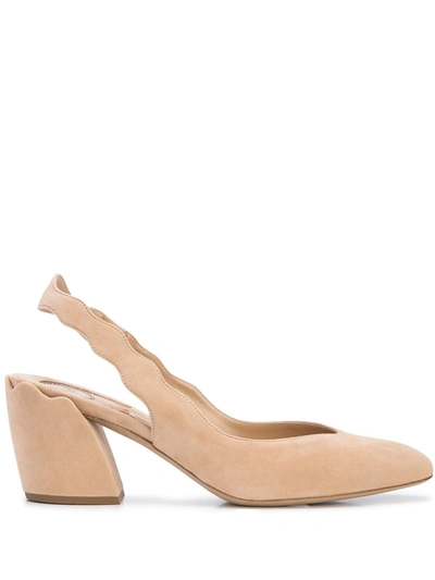 Chloé Women's Laurena Suede Slingback Pumps In Reef Shell