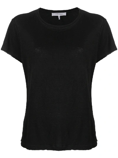 Frame Organic Linen T-shirt In Black