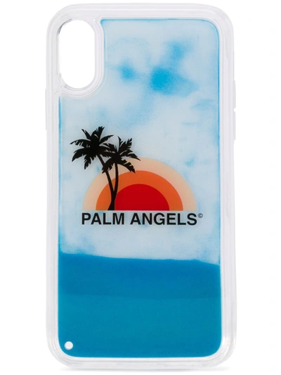 Palm Angels Sunset-print Iphone Xs Max Case In Blue