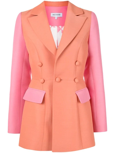 Dice Kayek Colourblock Jacket In Peach In Pink