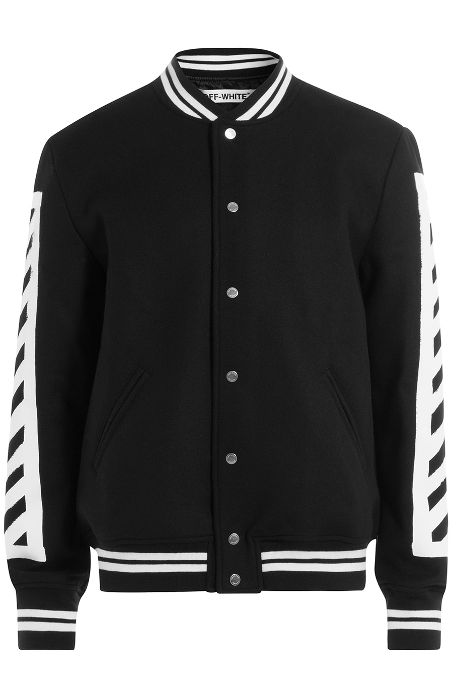 Off-white Brushed Diagonal Arrows Field Jacket In Black/white | ModeSens