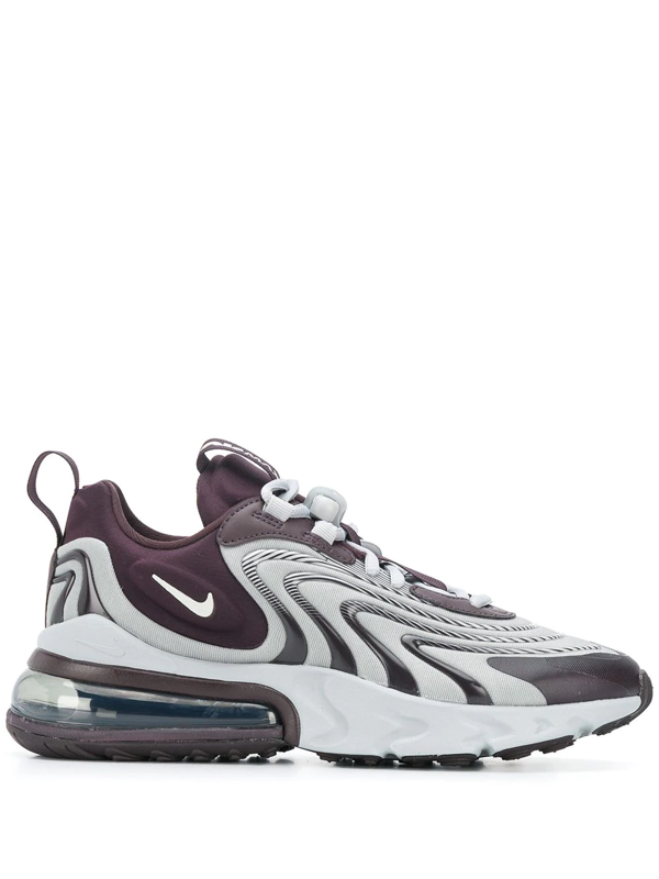 Nike Air Max 270 React Eng Black And Burgundy Sneakers In Green Modesens