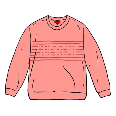 Pre-owned Supreme Chest Stripe Sweater Coral | ModeSens