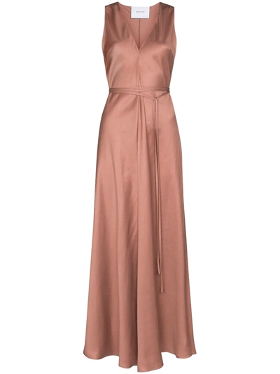 Bondi Born Fluid Sateen Maxi Dress In Neutrals