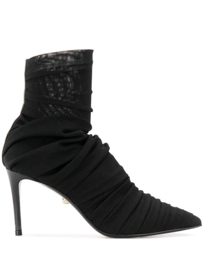 Alevì Mesh Gaia Ankle Boots 80 In Black