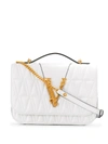 Versace Virtus Quilted Shoulder Bag In White