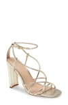 Bcbgeneration Wanni Leather Block Heel Sandal In Gold