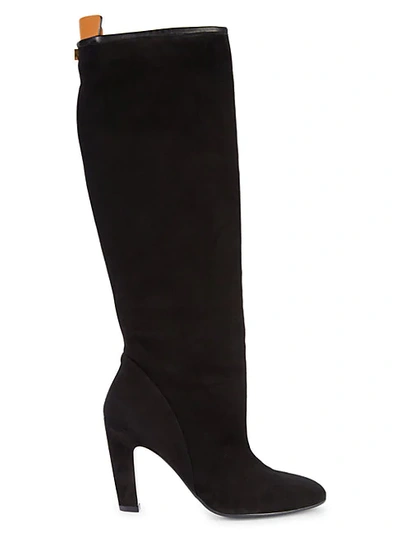 Stuart Weitzman Charlie Suede Knee-high Boots In Wine