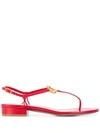 Valentino Garavani Garavani Leather Vlogo Sandals 25 In Red