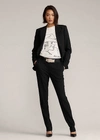 Ralph Lauren Sydney Wool & Silk Tuxedo Trousers In Black
