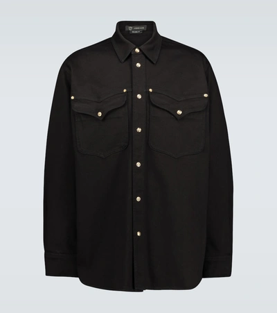 Versace Relaxed-fit Denim Jacket In Black