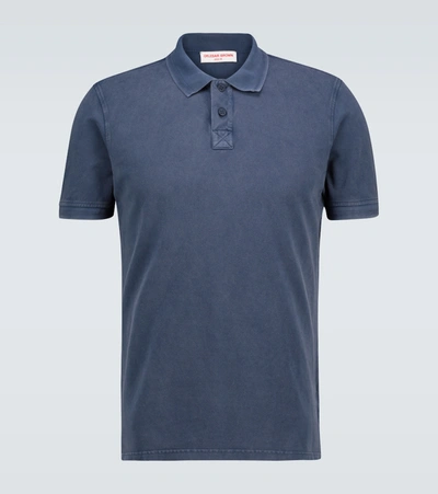 Orlebar Brown Jarret Washed Cotton Polo Shirt In Blue