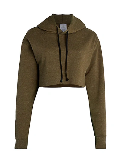 Phat Buddha Vandam Street Cropped Hoodie In Kombu Green