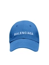 Balenciaga White Logo Baseball Cap In Blue