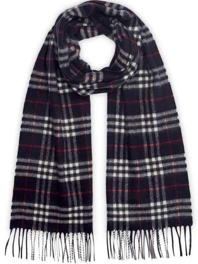 Burberry Blue Scarf With Giant Check Pattern