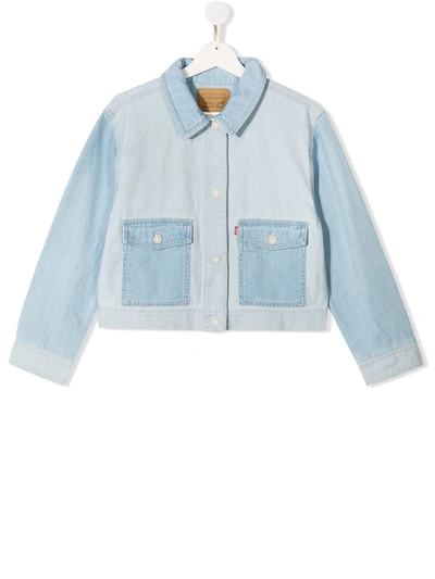 Levi's Teen Contrast-panel Denim Jacket In Blue