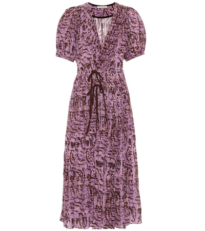 Ulla Johnson Kemala Printed Cotton Midi Dress In Purple
