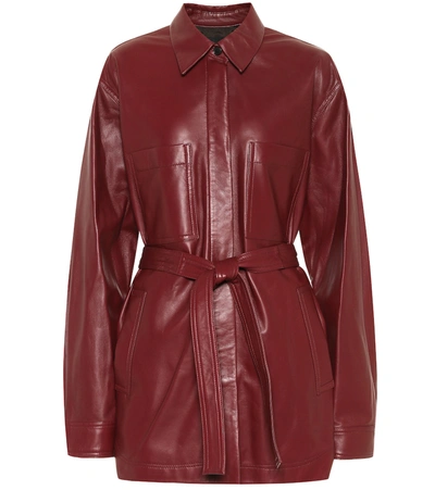 Joseph Jent Leather Jacket In Red