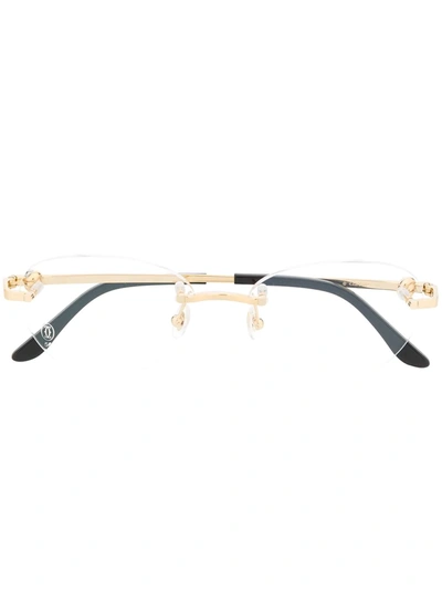 Cartier Rimless Oval Glasses In Gold